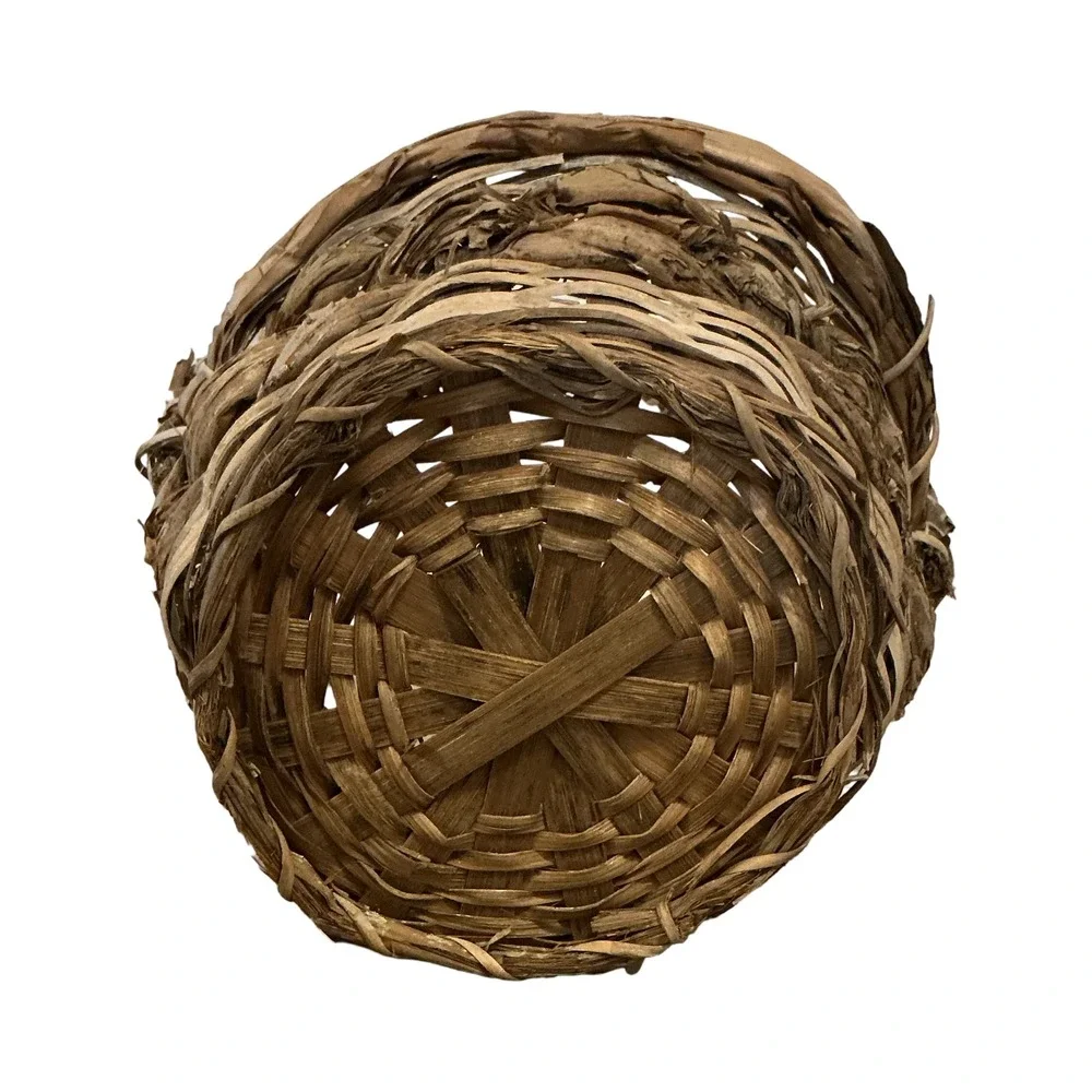 Rustic Handcrafted Twig and Grapevine Gathering Basket Brown 7x10.5x4 Small